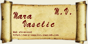 Mara Vaselić vizit kartica